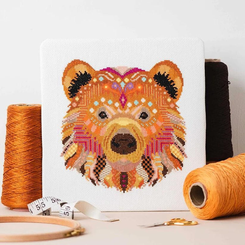 Cross Stitch Kit - Mandala Bear