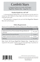 Confetti Stars Pattern Picture of Back of Pattern Studio 180 Design DTP004