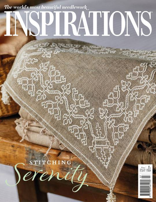 Inspirations Issue 107 - Stitching Serenity front cover