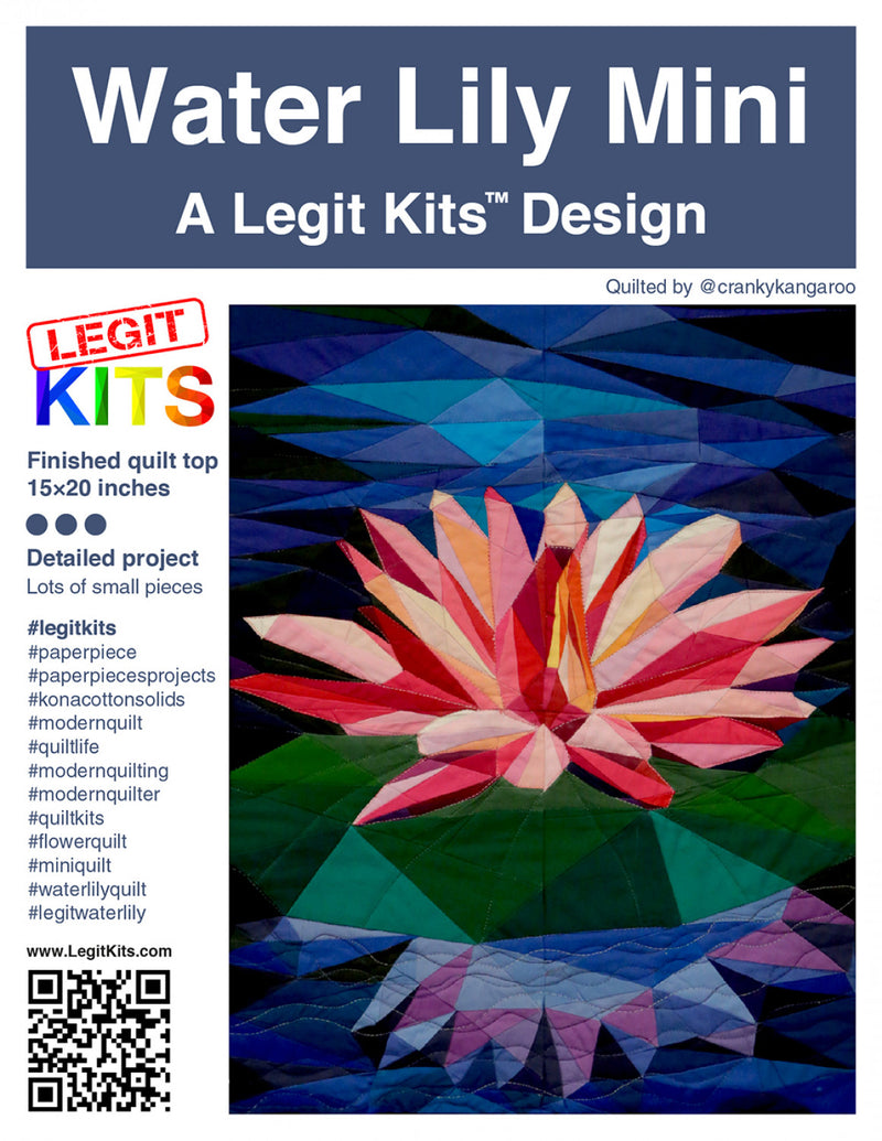 Water Lily Mini Quilt Pattern Legit Kits LK-PT007