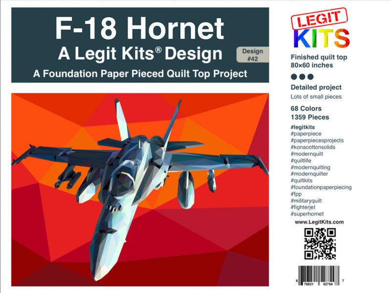 F-18 Hornet Quilt Pattern Legit Kits LK-PT042