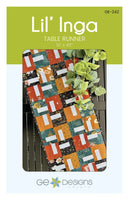 Lil' Inga qulted table runner green and white background