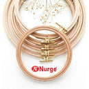 Nurge beech round embroidery hoops showing various sizes