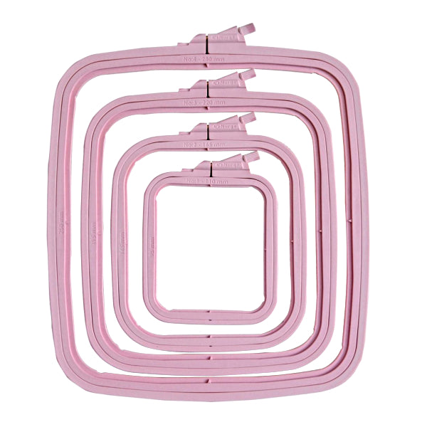 Nurge rectangular plastic hoops pink