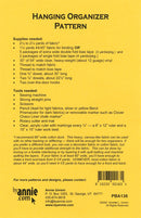 Hanging Organizer Pattern Picture of Back of Pattern ByAnnie PBA136