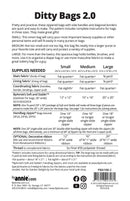 Ditty Bags 2.0 Pattern Picture of Back of Pattern  ByAnnie PBA188