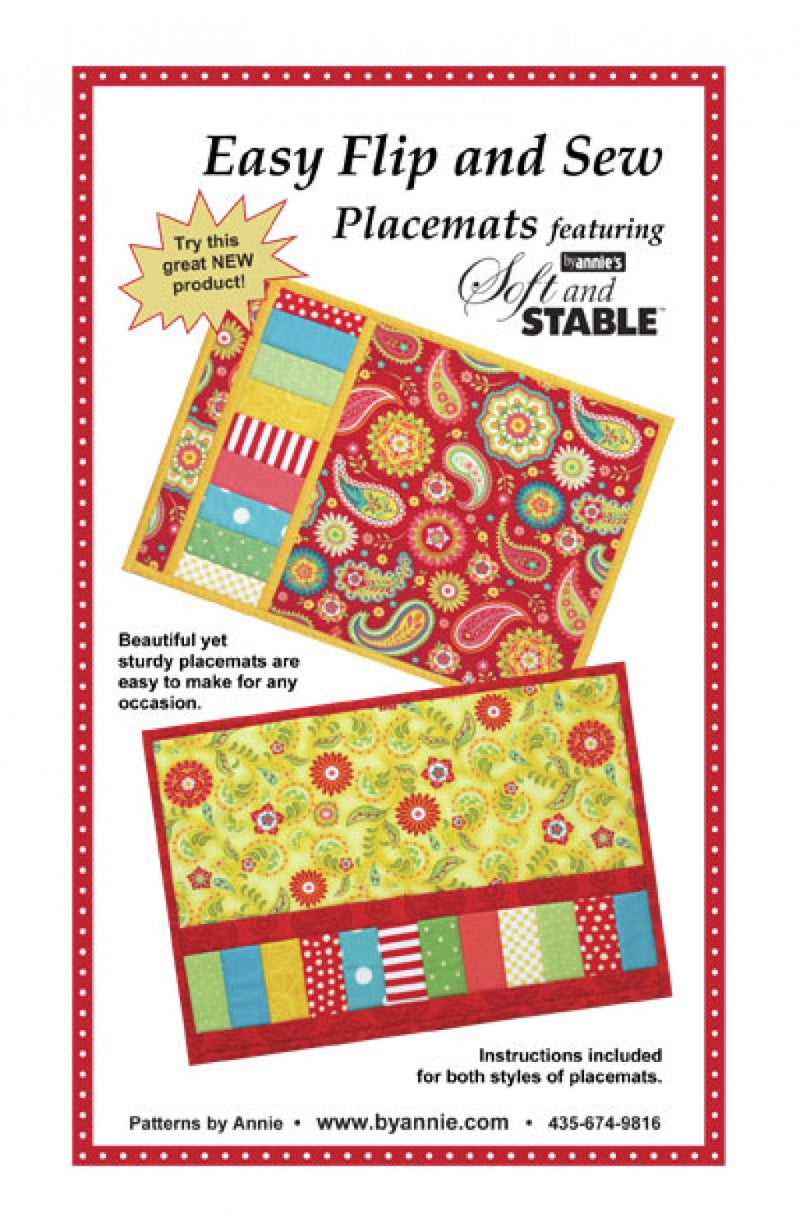 Easy Flip Sew Placemats Pattern ByAnnie PBA208