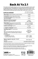 Back At Ya 2.1 Pattern Picture of Back of Pattern ByAnnie PBA226-21