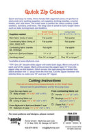 Quick Zip Cases Pattern Picture of Back of Pattern ByAnnie PBA239