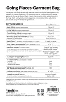 Going Places Garment Bag Pattern Picture of Back of Pattern ByAnnie PBA259