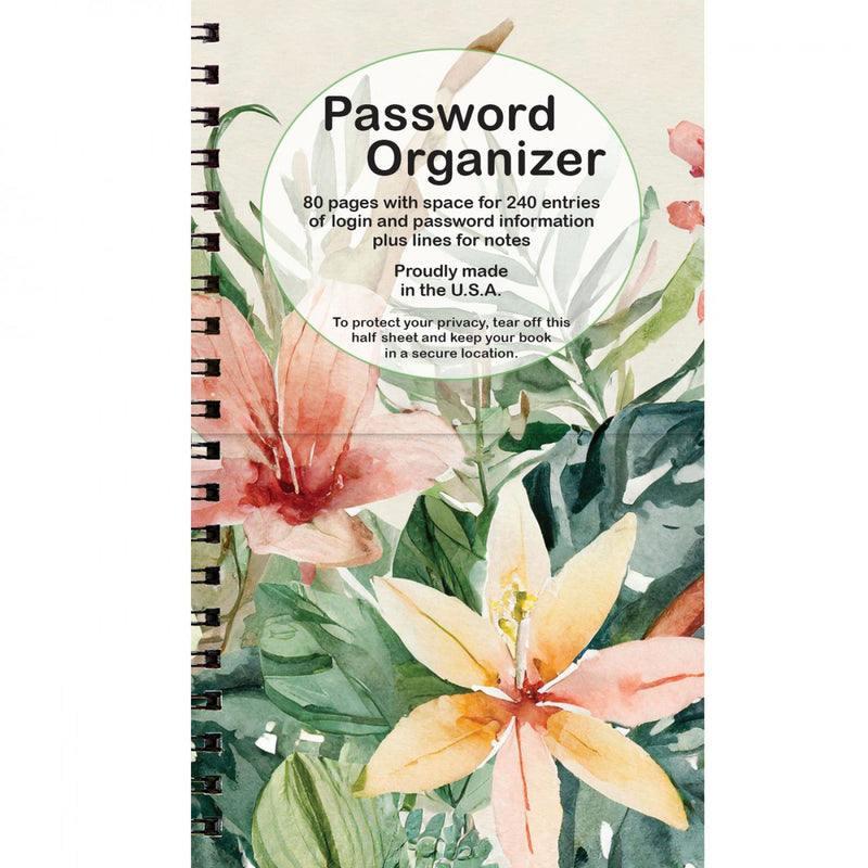 Password Organizer with Wildflowers cover