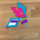 SewTites Magnetic Pin Minis 5pk Close Up Picture Showing Product with English Paper Piecing STMINI5