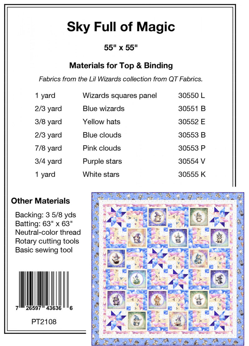 Sky Full of Magic quilt pattern back cover