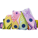 Tula Pink Tabby Road Deja Vu Mega Lucy 38mm (1.5") Wide Ribbon shown coiled