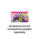 Tula Pink Floral Reef Pencil Pouch shown with rotary cutter and scissors.