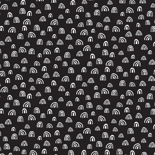 ABC Menagerie STELLA-WG1986 BLACK Rainbows by Wee Gallery for Dear Stella.