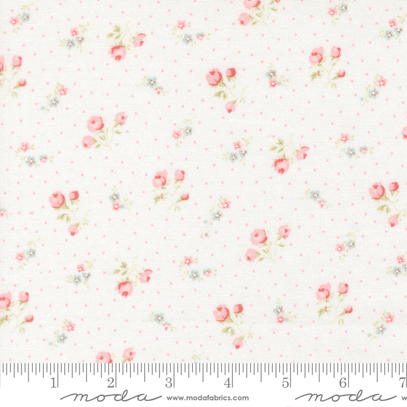 Abide 18792-11 Linen White Small Floral Dots by Brenda Riddle for Moda