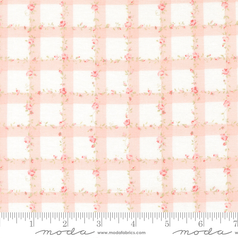 Abide 18793-11 Pink Floral Plaid by Brenda Riddle for Moda
