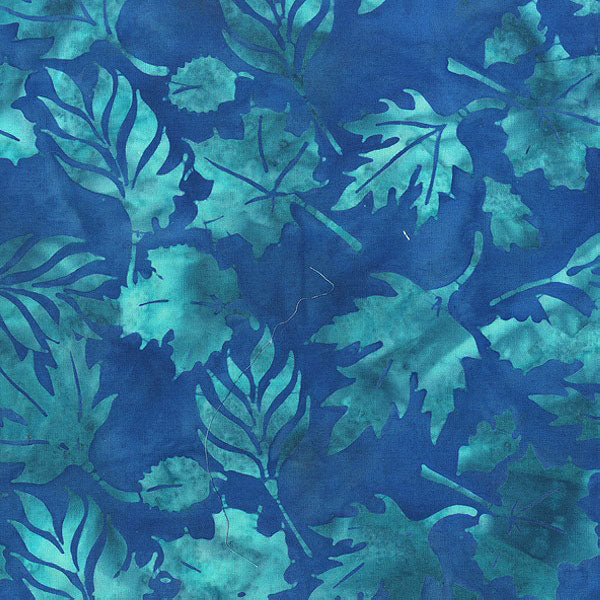 Adventure Batik 3101Q-X Bluebell Leaves by Jacqueline de Jonge for Anthology Fabrics