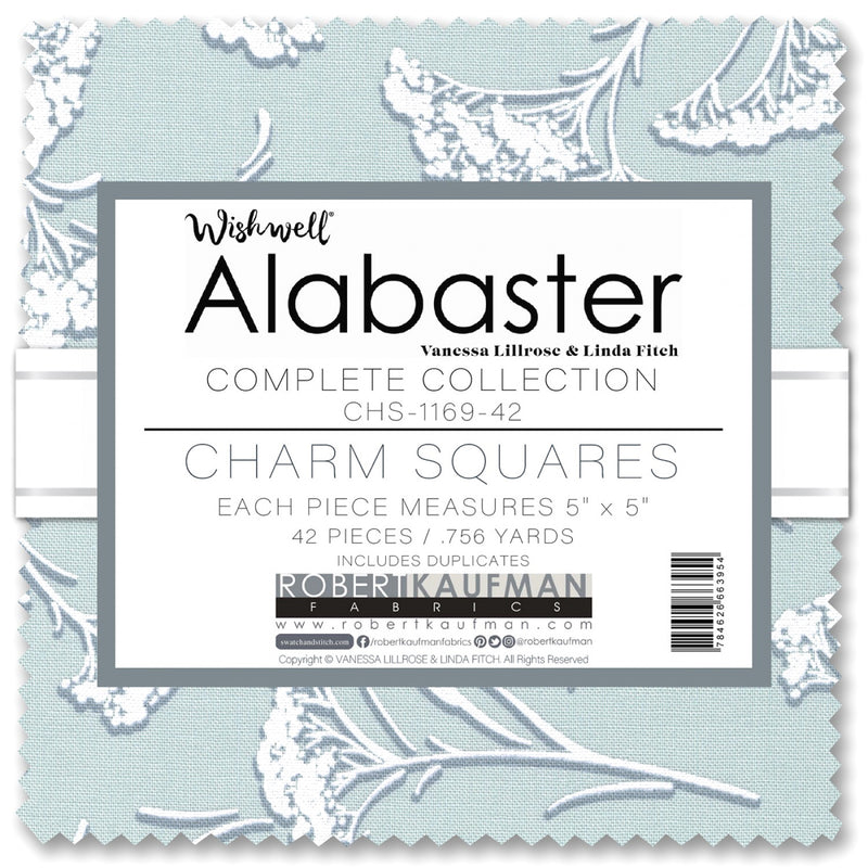 Alabaster Charm Squares CHS-1169-42 by Vanessa Lillrose and Linda Fitch of Wishwell for Robert Kaufman
