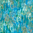 Along the Shores Batik DM3-443 Seasalt by Wildfire Designs for Hoffman Fabrics