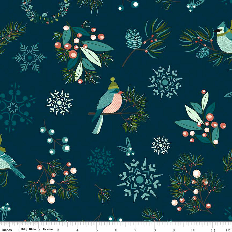 Arrival of Winter C13520-NAVY Main by Sandy Gervais for Riley Blake Designs