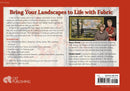 Back book cover of the Art of Landscape Painting with text about landscape quilting featuring two women and a quilt.