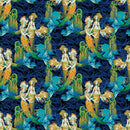 Atlantis (Mythical Mermaids) 13287-55 Blue/Multi Mythical Mermaids Allover by David Galchutt for Benartex