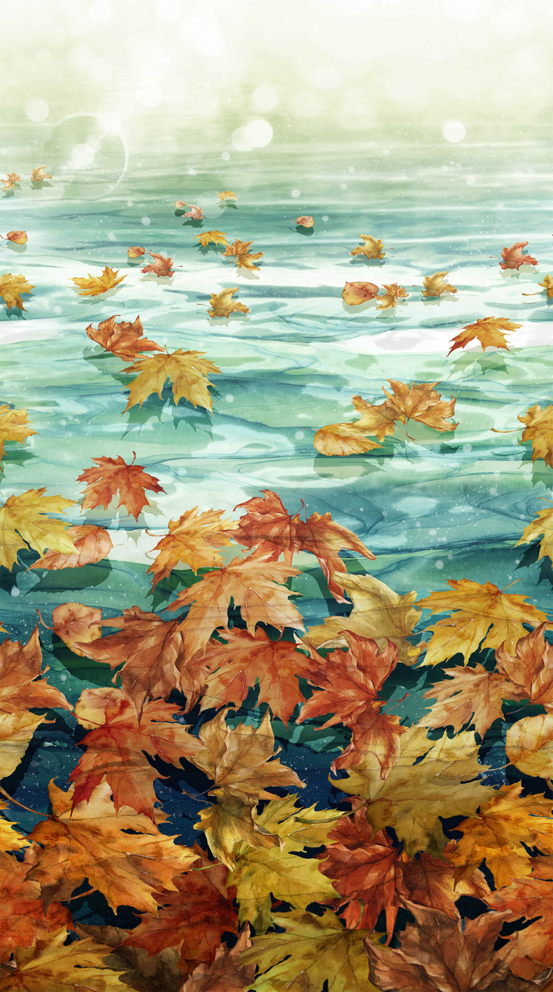 Autumn Breeze DP28056-66 Teal Multi Ombre by Deborah Edwards and Melanie Samra for Northcott.
