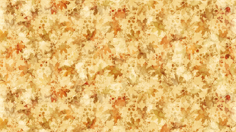 Autumn Breeze DP28058-52 Ochre Leaf Texture by Deborah Edwards and Melanie Samra for Northcott.