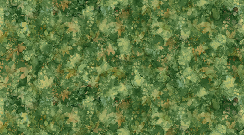 Autumn Breeze DP28058-76 Dk Green Leaf Texture by Deborah Edwards and Melanie Samra for Northcott.
