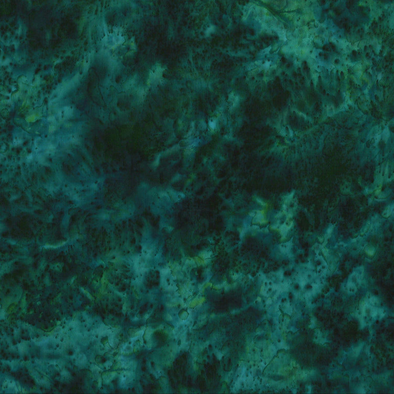 Autumn Falls Batik 844-61 Turquoise by Hoffman Fabrics.