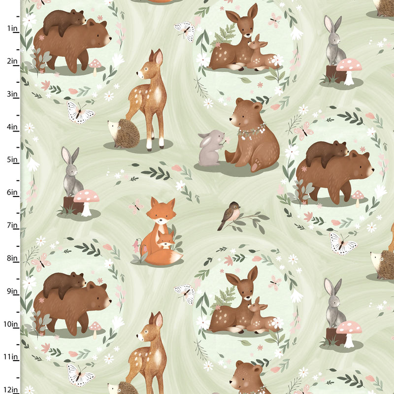 Baby in Bloom Flannel 21673-GRN-CTN-D Picture Perfect Green by Jo Taylor for 3 Wishes Fabric