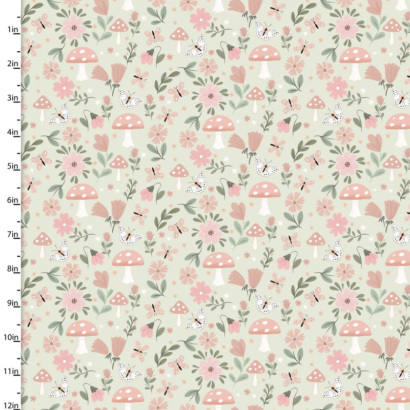 Baby in Bloom Flannel 21675-GRN-CTN-D Butterflies and Blooms Green by Jo Taylor for 3 Wishes Fabric