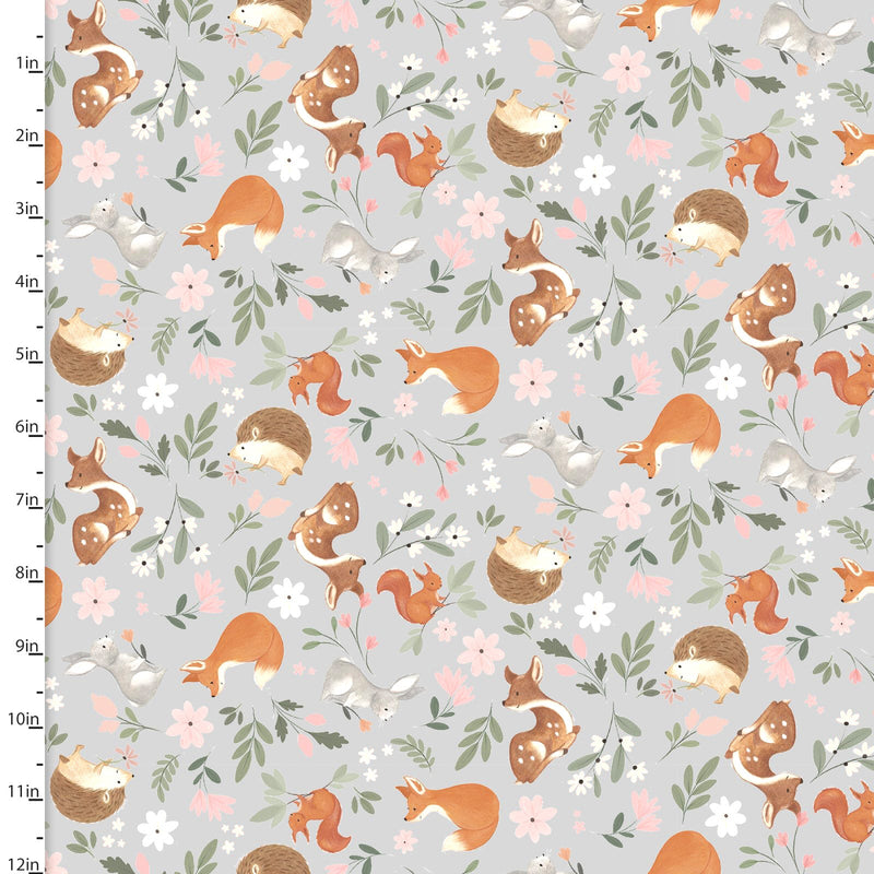 Baby in Bloom Flannel 21677-GRY-CTN-D Babies in Bloom Gray by Jo Taylor for 3 Wishes Fabric