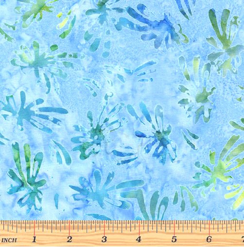 Bali Blooms 9152-50 Crazy Daisy Blue by Benartex