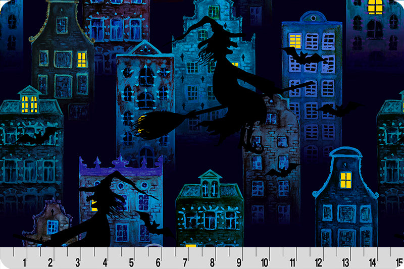 Batty Witch Digital Cuddle Minky 60" dcbattywitchmulti by Shannon Fabrics.
