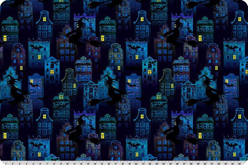 Batty Witch Digital Cuddle Minky 60" dcbattywitchmulti by Shannon Fabrics.