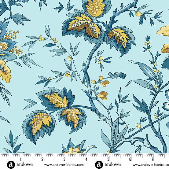 Beach House A-1163-LB Sky Ariel by Edyta Sitar for Andover Fabrics