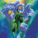 Bead Embroidery Kit - Blue Poppies