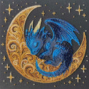 Bead Embroidery Kit - Little One of Moonlit Legends features baby dragon sleeping on moon.