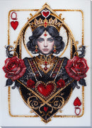 Bead Embroidery Kit  Queen of Hearts is a beaded depiction of a queen of hearts playing card.