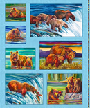 Bear In Mind Panel BIMI5919-PA Bright Bear Blocks Panel by Nancy Dunlop Cawdrey for P&B Textiles.