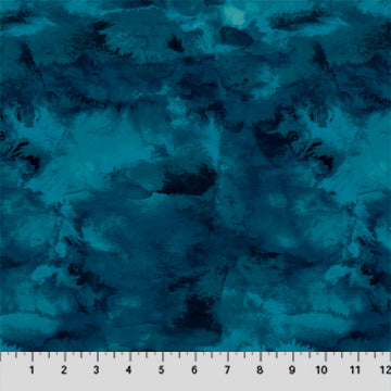 Beautiful Moments 90728-64 Teal Painterly by Jacqueline Maldonado for FIGO Fabrics