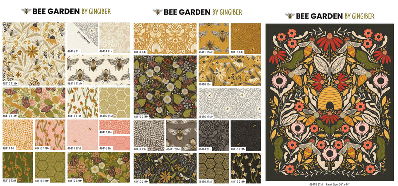 Bee Garden Fat Quarter Bundle 48410AB by Gingiber for Moda