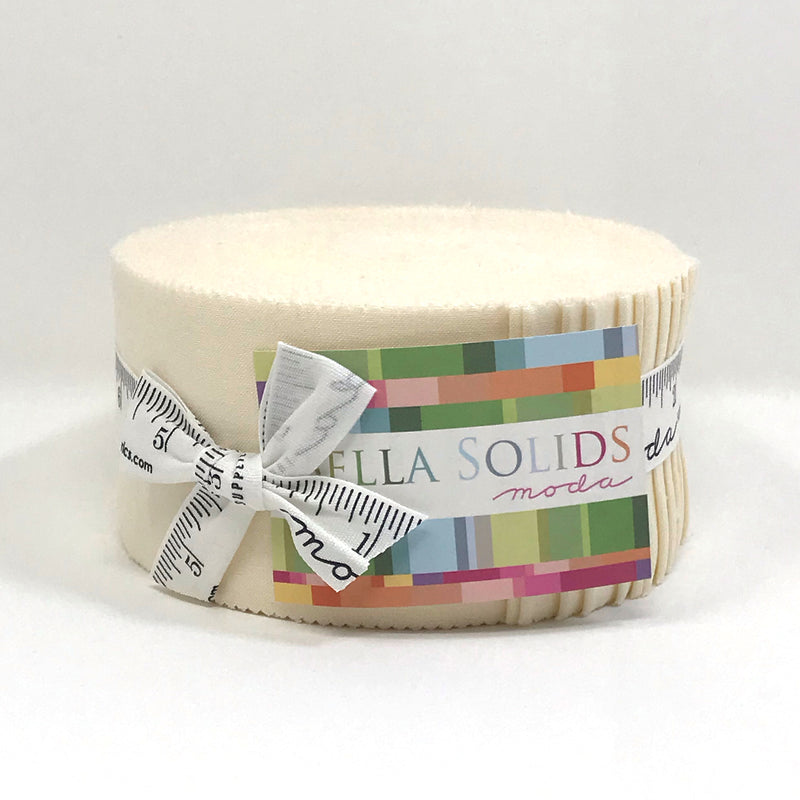 Bella Solids Jelly Roll - Snow 9900JR-11 by Moda