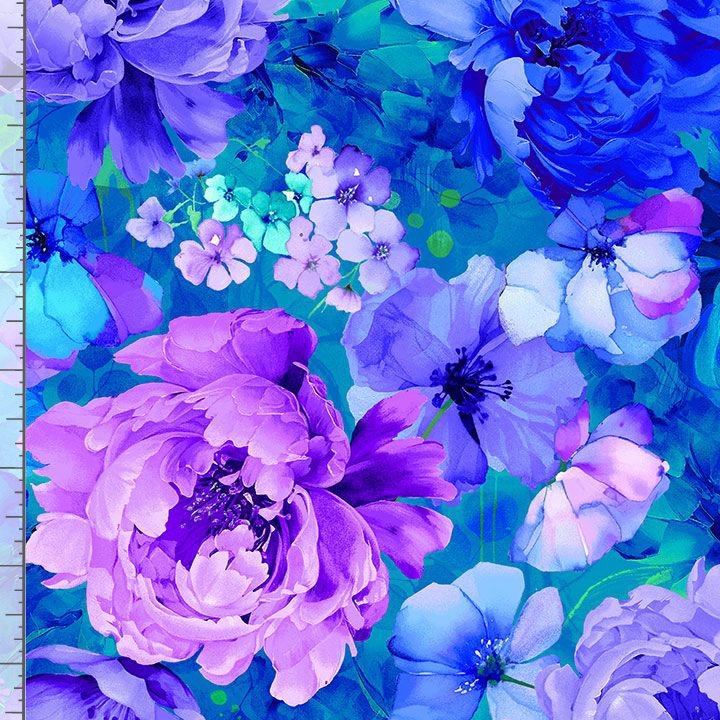 Bellagio FLORA-CD3581 MULTI Packed Floral by Chong-a Hwang for Timeless Treasures.