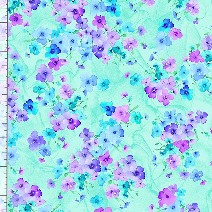 Bellagio FLORA-CD3584 AQUA Small Florals by Chong-a Hwang for Timeless Treasures.