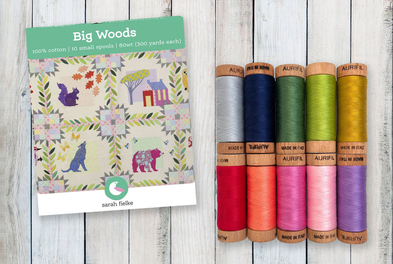 Big Woods Sarah Fielke Small Spool Thread Collection - Coordinates with Tula Pink Fabric Pack Aurifil SF80BW10