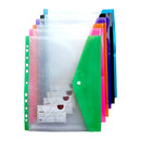 Colorful plastic folders for 3-ring binder.